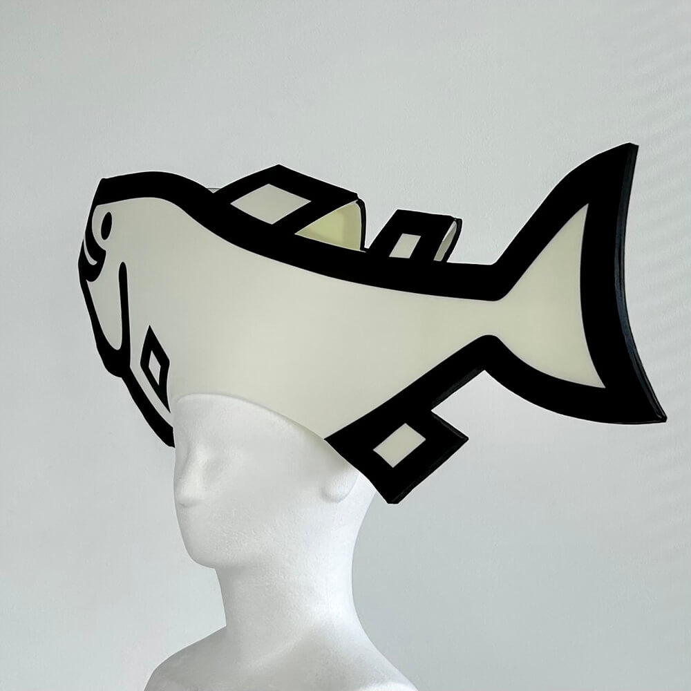 王子サーモンロゴ「フライングサーモン」かぶりもの